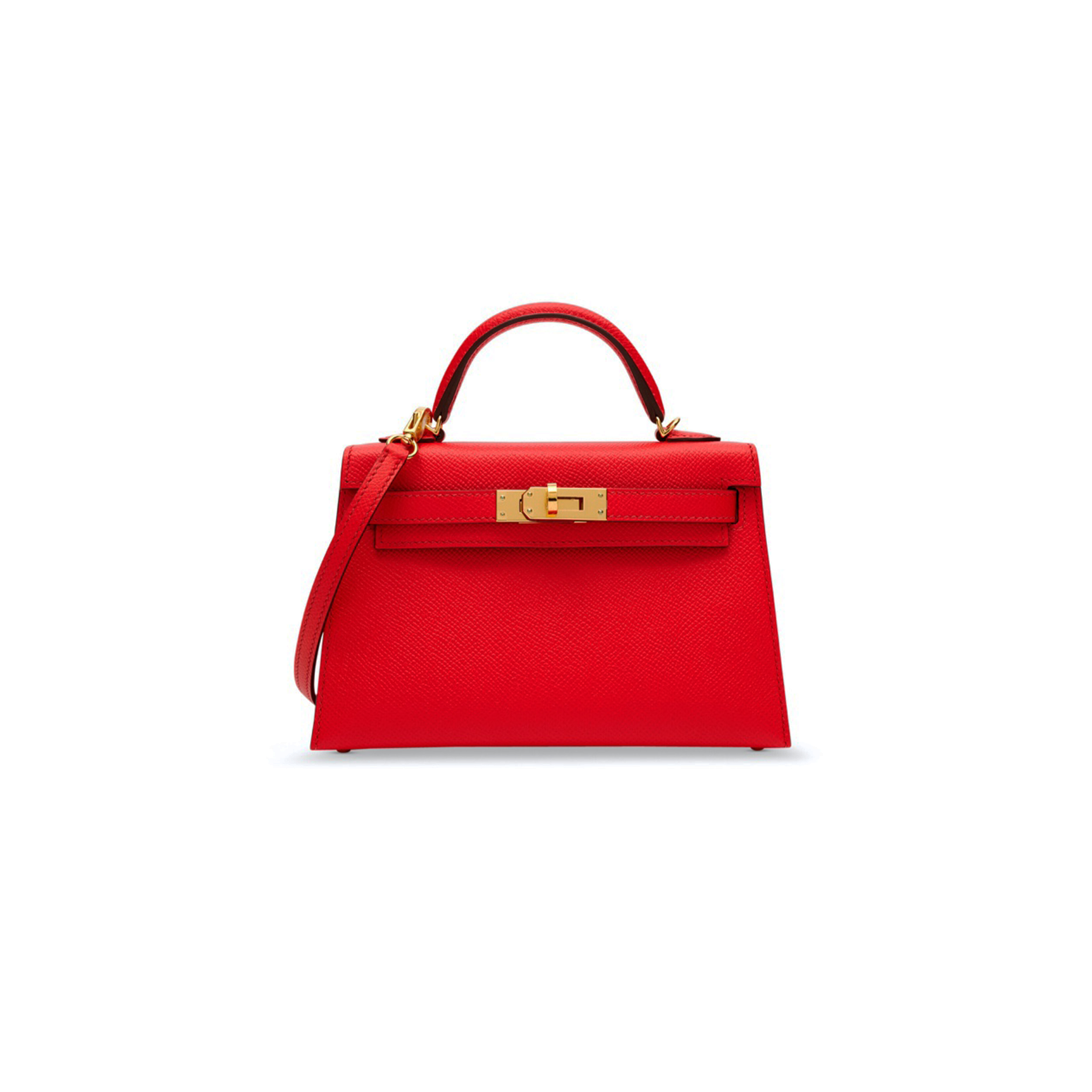 H**mes mini kelly ii epsom heart red gold buckle (19*12*5.5cm)